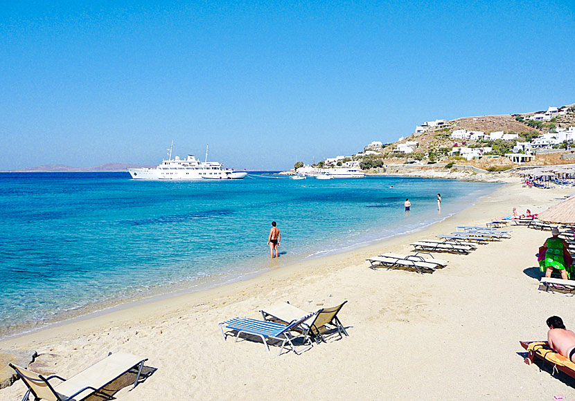 Mykonos bästa stränder. Agios Ioannis beach.