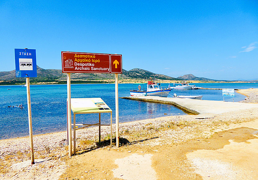 Båt till Despotiko från Agios Georgios på norra Antiparos.