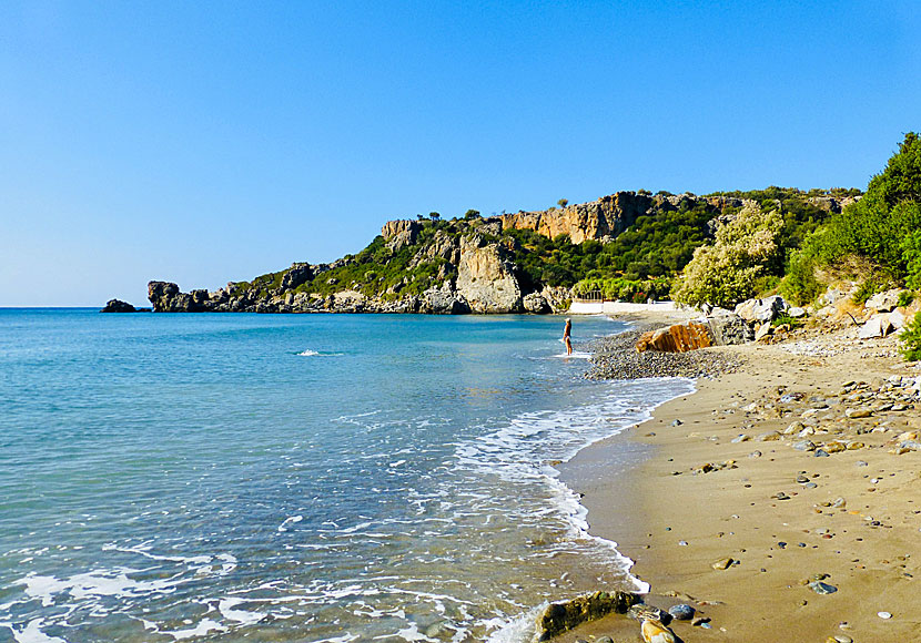 Polirizos beach som ligger efter Korakas beach på södra Kreta.