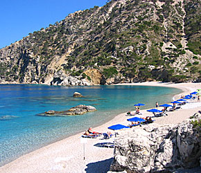 Apela beach p&aring; Karpathos.
