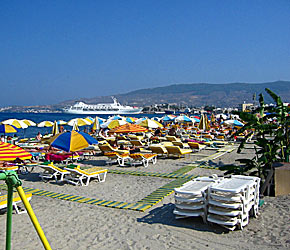 Lambi beach i Kos stad. 