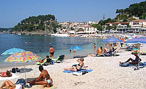 Krioneri beach i Parga stad.