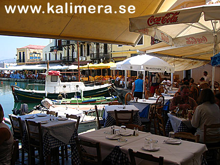 Venetianska hamnen i Rethymnon. 