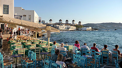 Lilla Venedig i Mykonos stad.