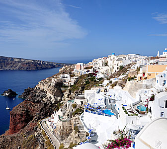 Oia p&aring; Santorini.