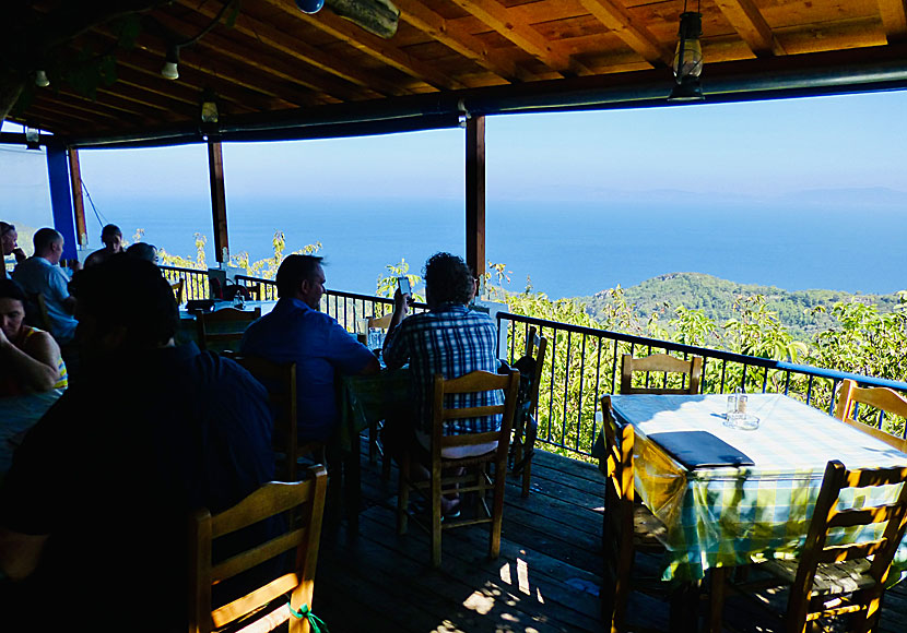 Lukas Taverna i bergsbyn Manolates i Samos näktergalsdal.