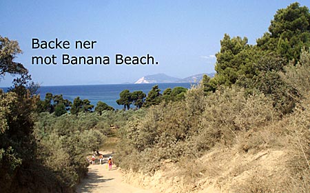 Stigen ner till Banana beach på Skiathos.