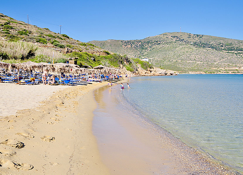 Andros bästa stränder. Psili Ammos beach.  Batsi.