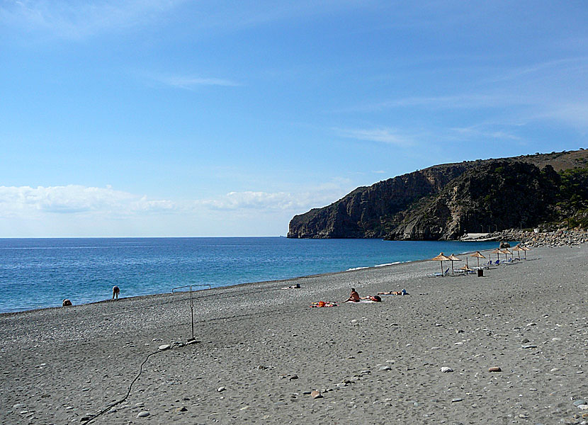Sougia beach nära Paleochora på södra Kreta.