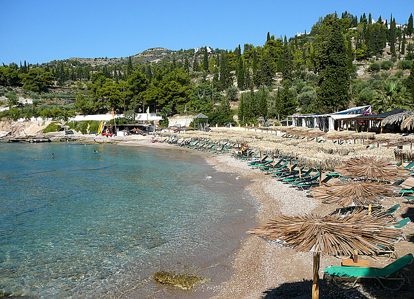 Agia Marina beach p&aring; Spetses.