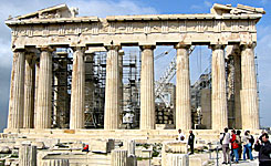 Parthenon p&aring; Akropolisklippan. 