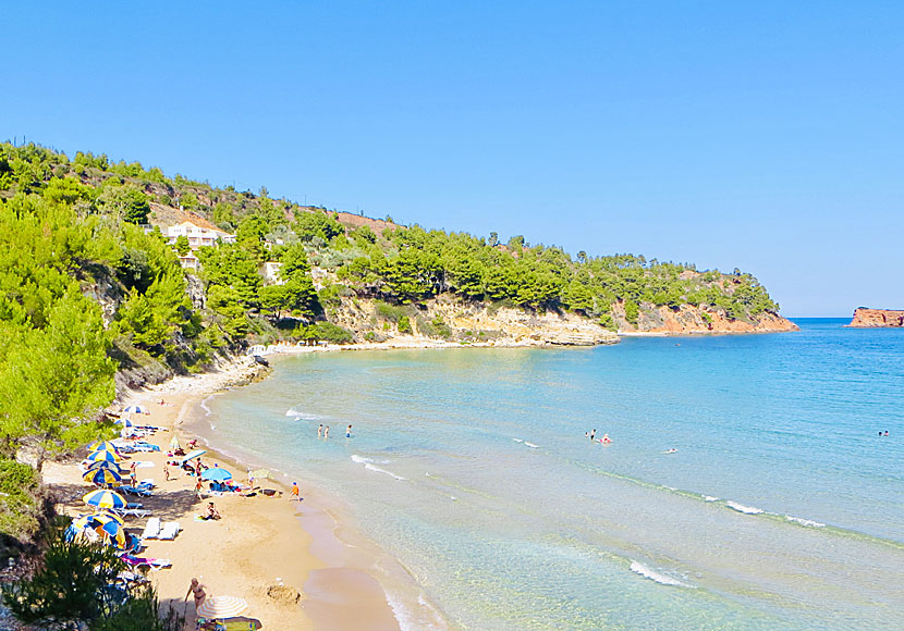 Chrisi Milia beach är den enda sandstranden på Alonissos.