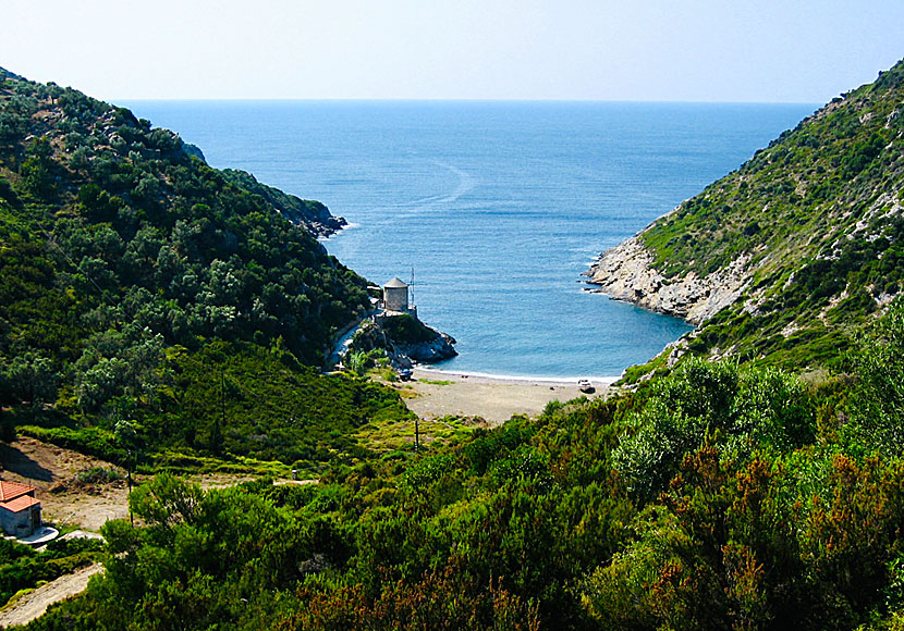 Väderkvarnen vid Gialia beach på Alonissos