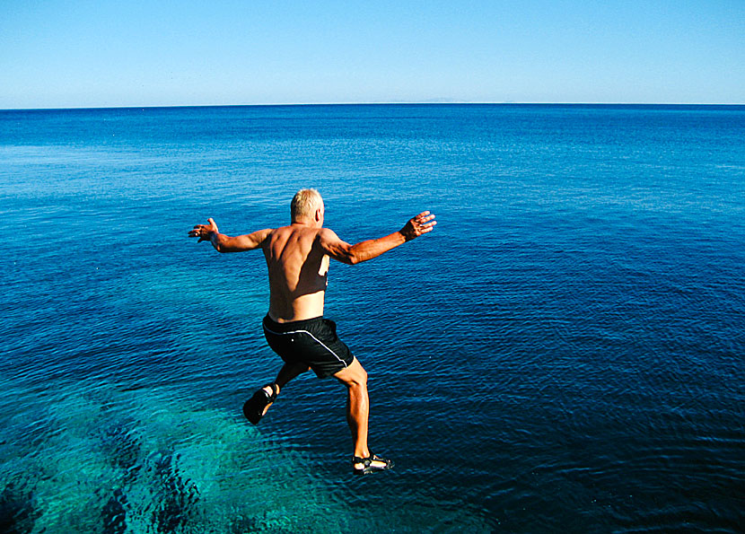 Klippbadet Agia Anna på Amorgos.