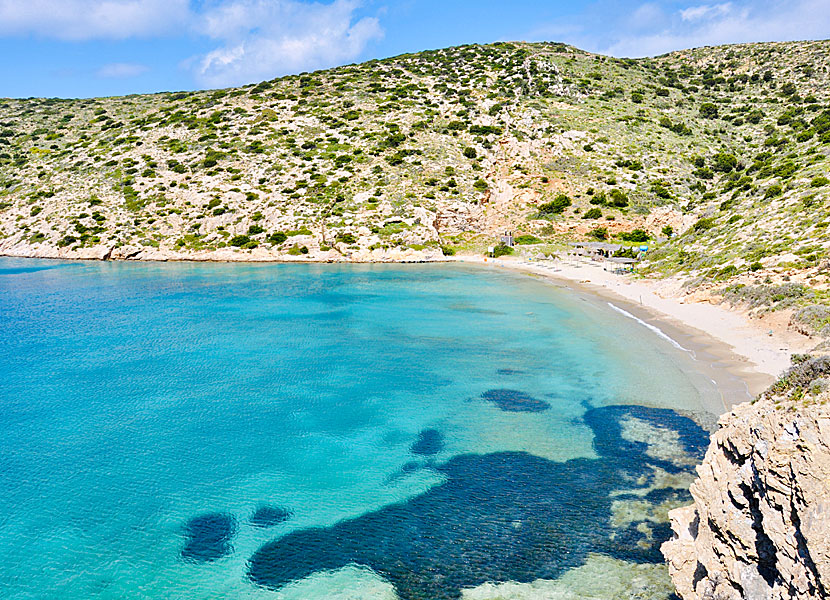 Maltezi beach nära Katapola på Amorgos.