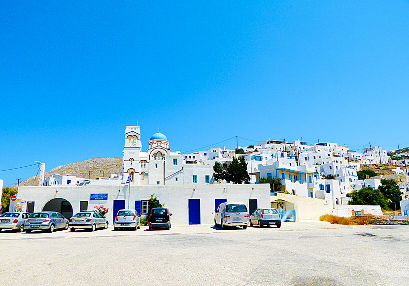 Byn Tholaria på norra Amorgos i Kykladerna