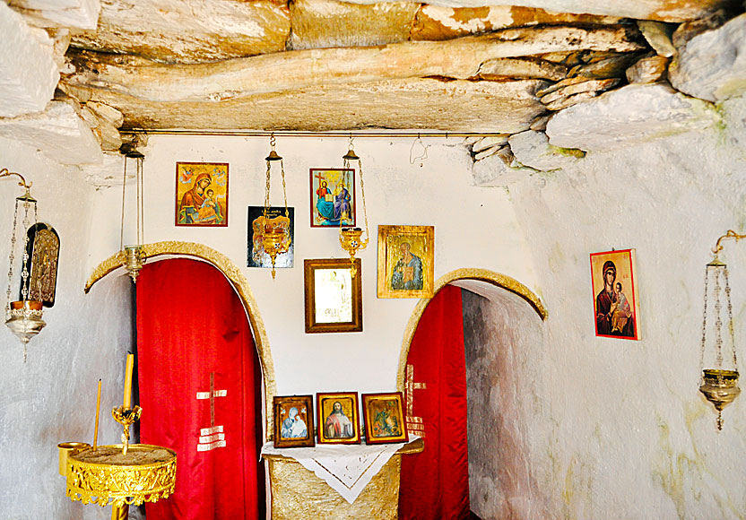 Heliga ikoner i Agios Petros church på Andros.