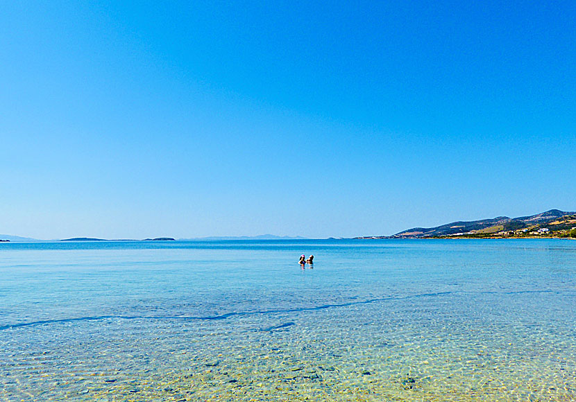 Psaraliki är en av många barnvänliga stränder på Antiparos.