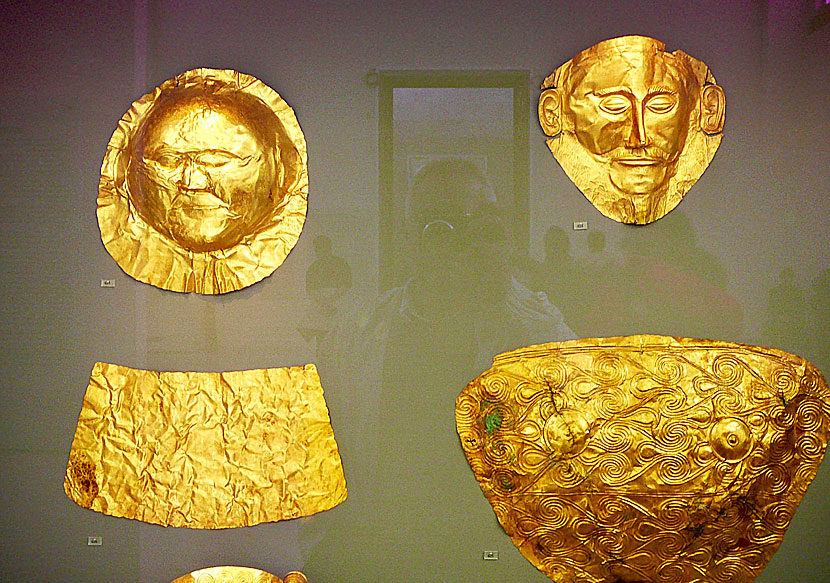 Nationalmuseum i Aten.  Agamemnon dödsmask i guld