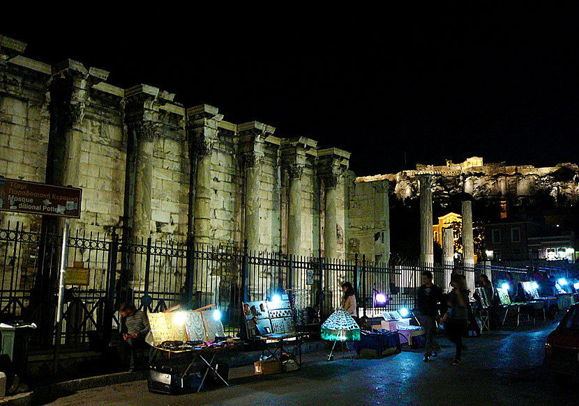 Hadrianus bibliotek i Monastiraki i Aten.