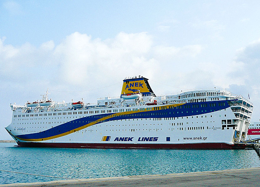 Färjan F/B El.Venizelos trafikerar Rhodos, Karpathos, Kassos, Kreta, Santorini och Milos.