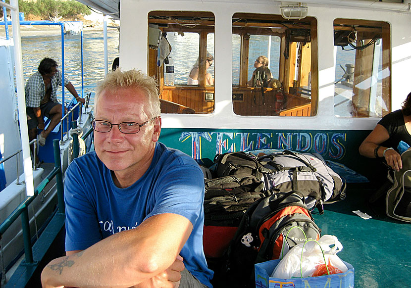 Båten från Myrties på Kalymnos till Telendos tar cirka fem minuter.