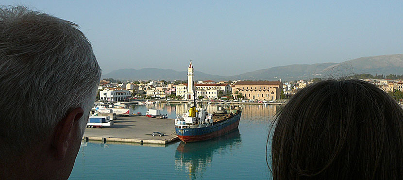 Hamnen i Zakynthos stad.