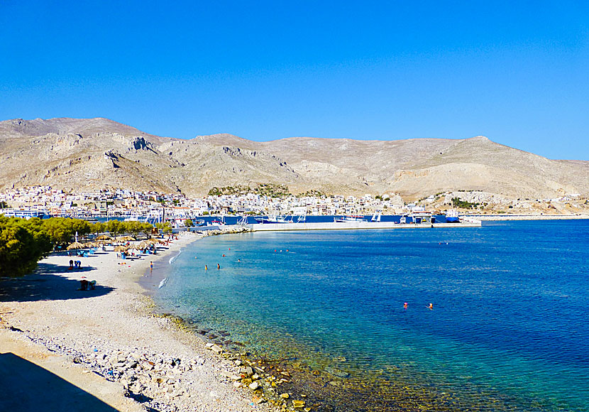 Kalymnos bästa stränder. Pothia beach.  