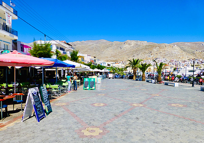 Hamnpromenaden i Pothia på Kalymnos.