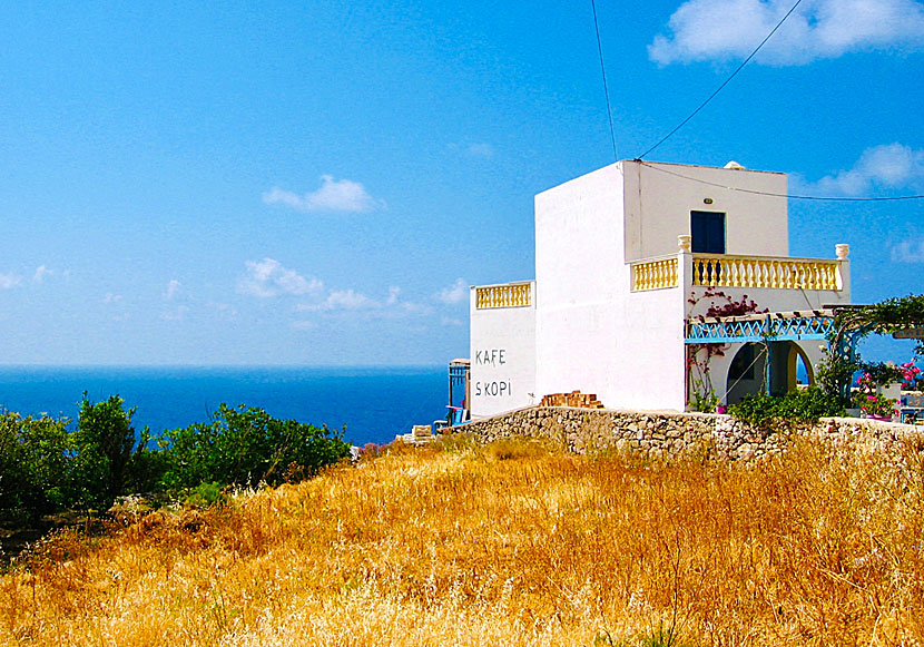 Kafe Skopi i Mesochori på Karpathos.