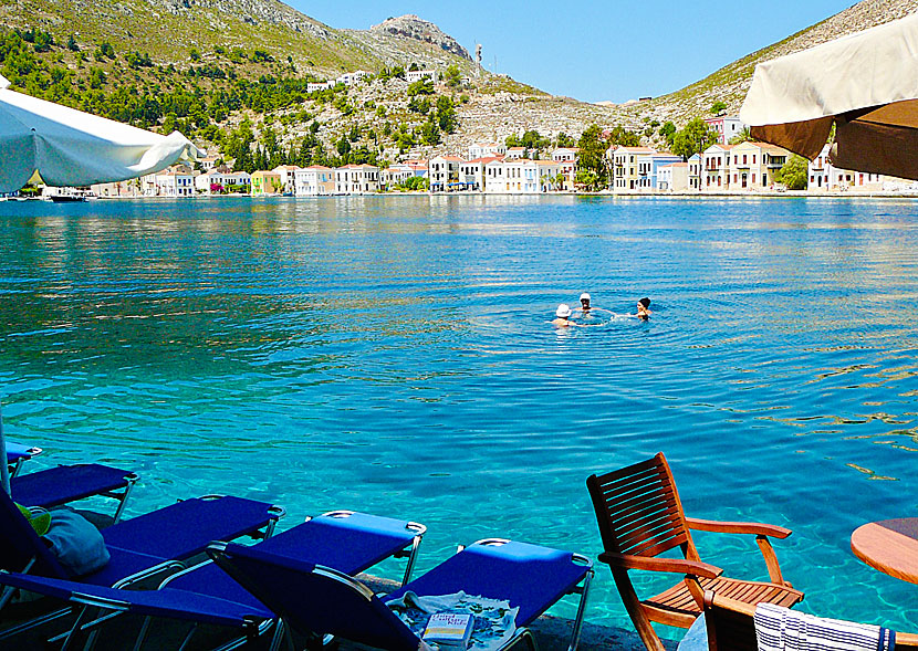 Den stora swimmingpoolen i Megisti på ön Kastellorizo i Dodekaneserna. 