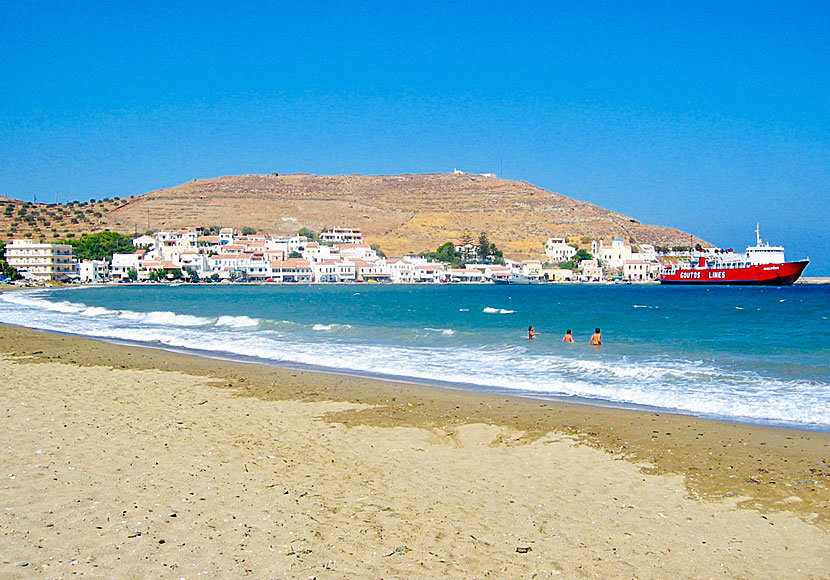 Korissia beach på Kea i Grekland.