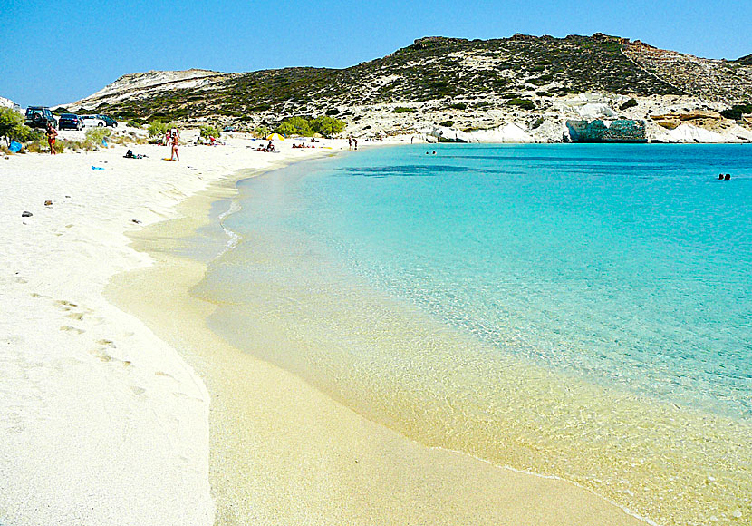 Kimolos bästa stränder. Agios Georgios (Prassa) beach.