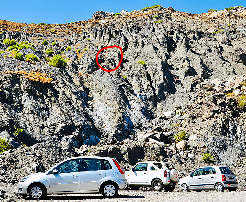 Parkeringsplatsen på Therma beach.