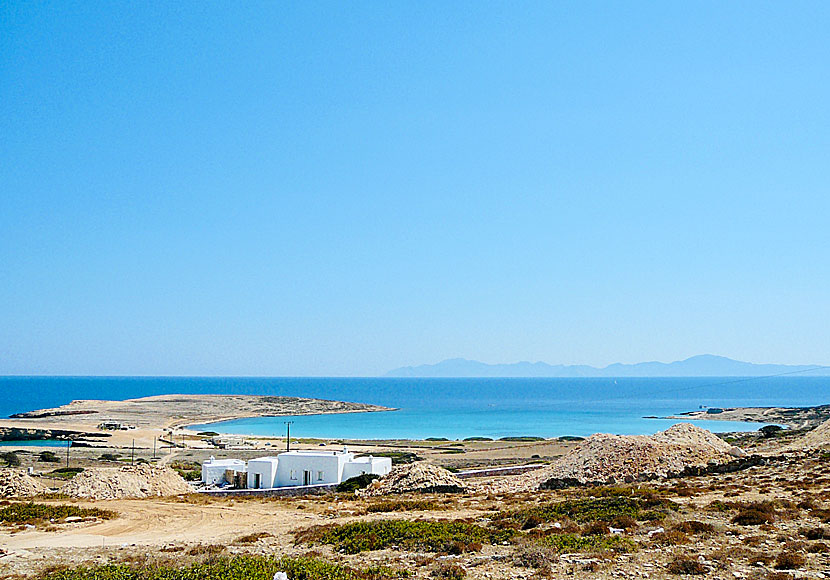 Gamla bilder från Pori beach på ön Koufonissi. 