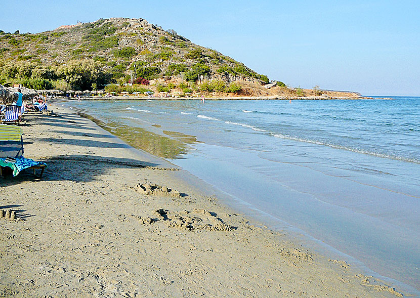 Almiros beach söder om Agios Nikolaos på Kreta.