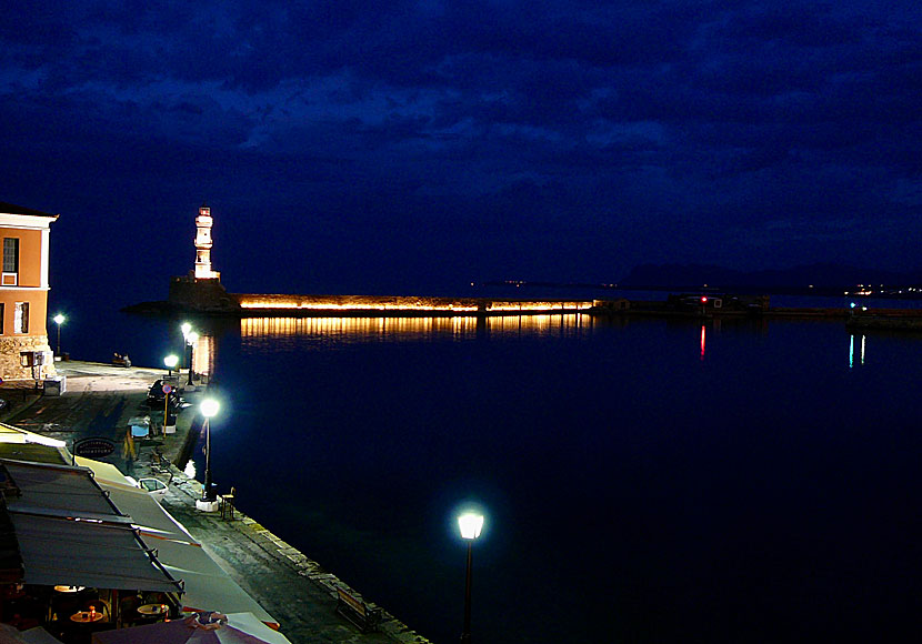 Hotell i den venetianska hamnen i Chania på Kreta.