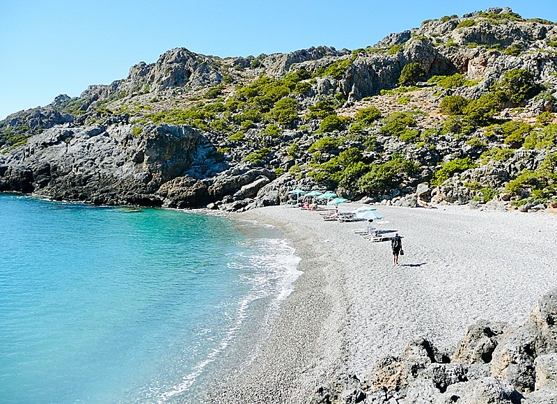 Krios beach nära Paleochora på södra Kreta.