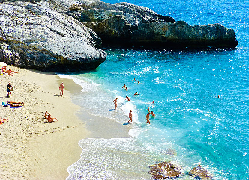 Nudiststranden Amoudaki beach på Kreta.