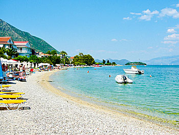 Nidri beach på Lefkas.  