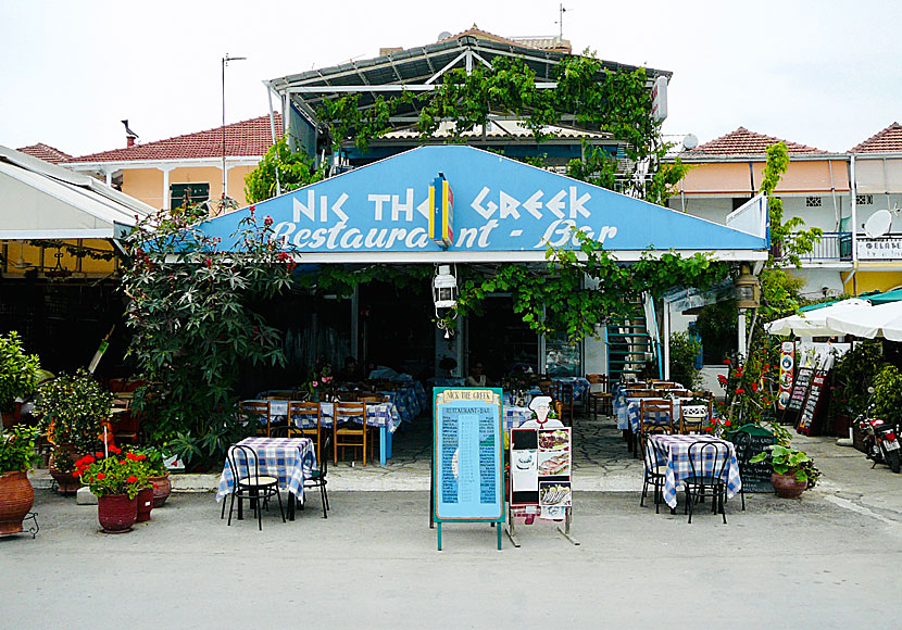 Restaurant Nick the Greek i Nidri på Lefkas.