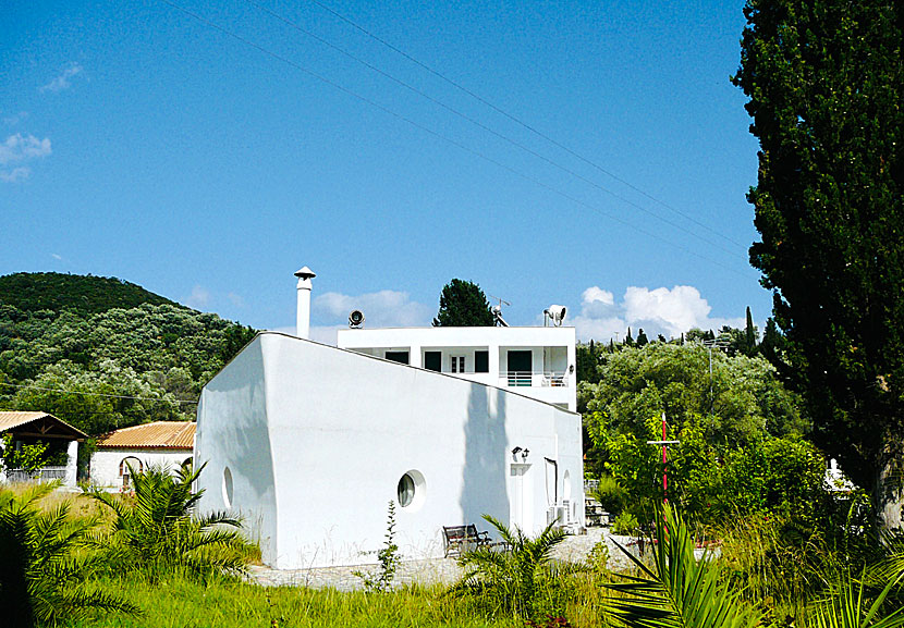 Båthus på halvön Geni på Lefkas.