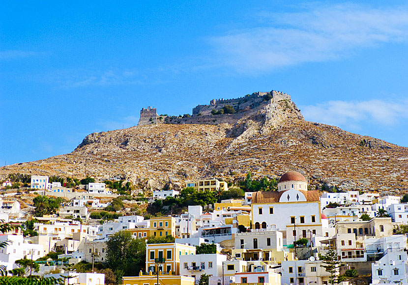 Castle of Panteli på Leros settt från Platanos.