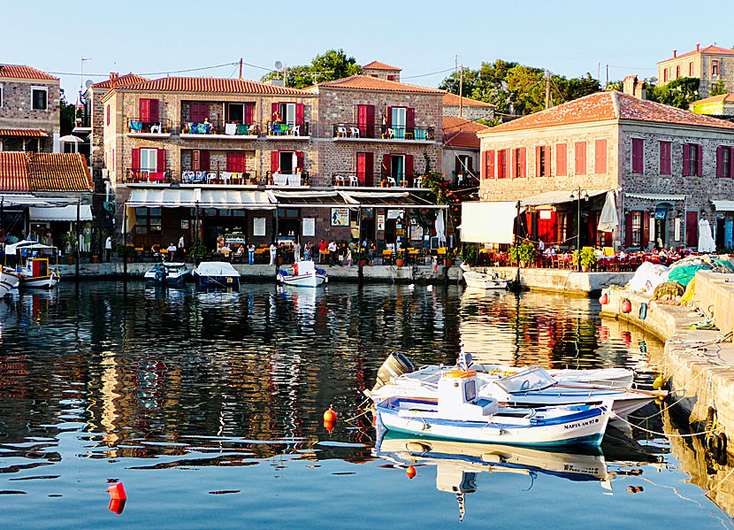 Sea Horse Hotel i Molyvos hamn. 