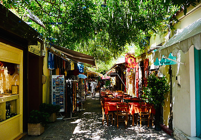 Shopping i Petra på Lesbos.