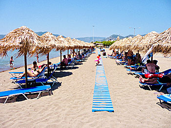 Skala Kalloni beach på Lesbos.