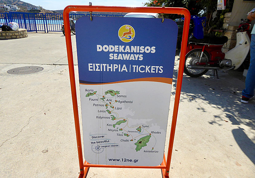 Dodekanisos Seaways trafikerar Lipsi och de flesta av öarna i den här delen av Grekland.