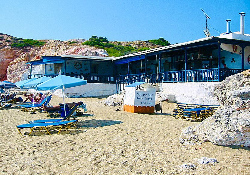 Restaurang Sirocco. Paleochori beach. MIlos.