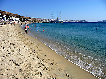 Agios Stefanos beach på Mykonos.  