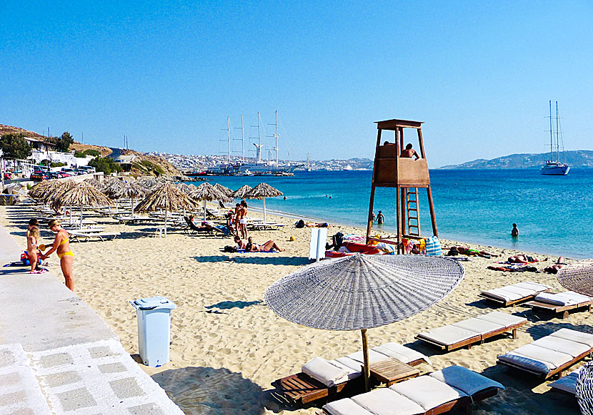 Tourlos beach på Mykonos i Kykladerna.